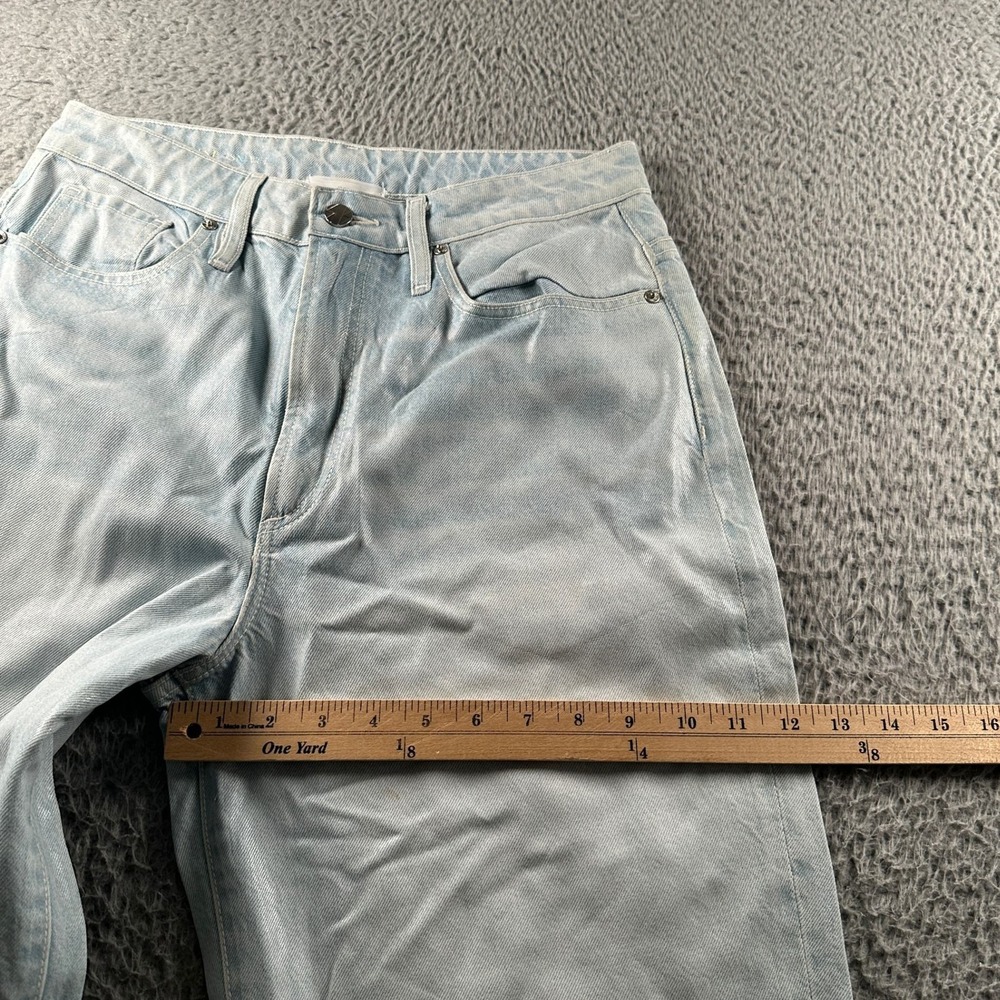VIAVIA Jeans Womens 26 Straight Leg Light Blue Waxed High Rise Stretch USA - Picture 8 of 15